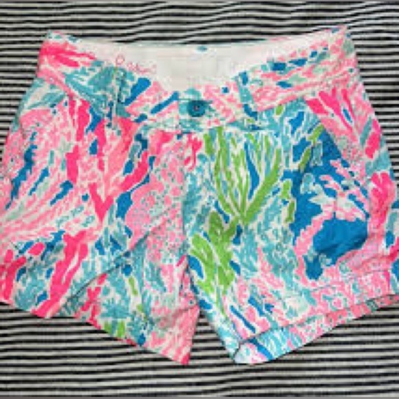 Lilly Pulitzer The Callahan Shorts Let’s Cha Cha Vibrant colors Mid Rise Size 6 - Picture 1 of 12